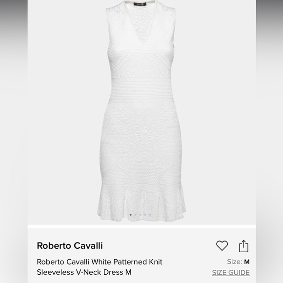 Roberto Cavalli White Knit Dress M - Picture 1 of 11